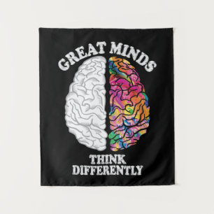 Great Minds Think Differently Funny Tapestry