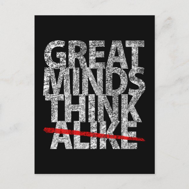 Great Minds Think Vertical Postcard (Front)