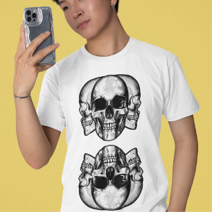 Great Minds Unite! Retro Skull Graphic T-Shirt MEN