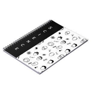 Great Modern Minds Line Art, Text - Editable Notebook