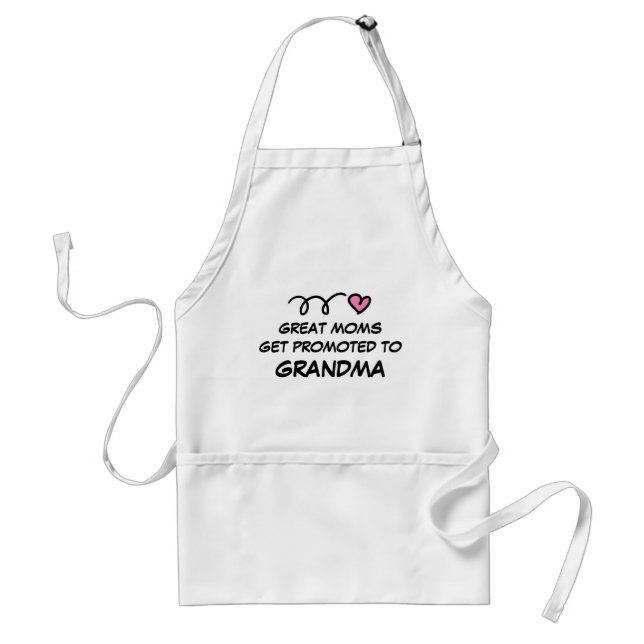 GREAT MOMS GET PROMOTED TO GRANDMA kitchen aprons (Front)
