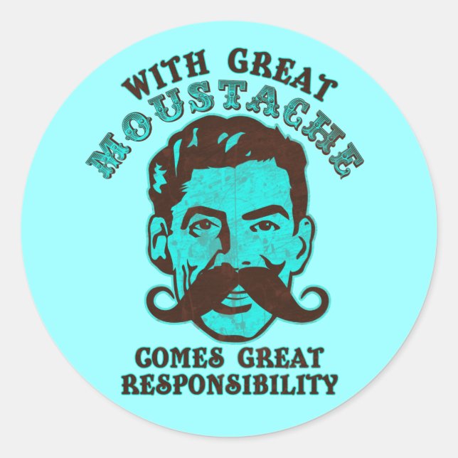 Great Moustache Classic Round Sticker (Front)