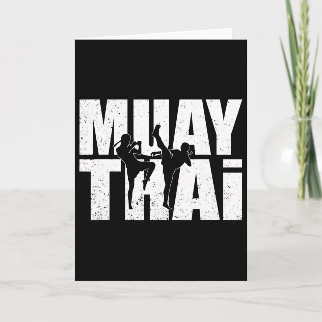 Great Muay Thai Design Mma Fighter Training Kickbo Card (Front)