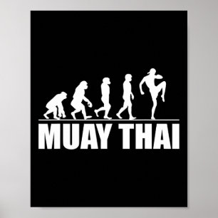 Great Muay Thai Evolution Gift Kickboxing Martial Poster