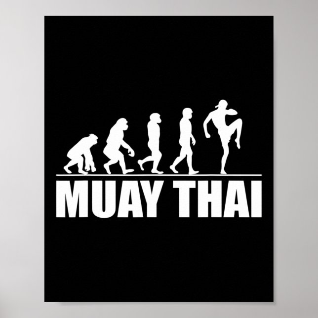 Great Muay Thai Evolution Gift Kickboxing Martial  Poster (Front)