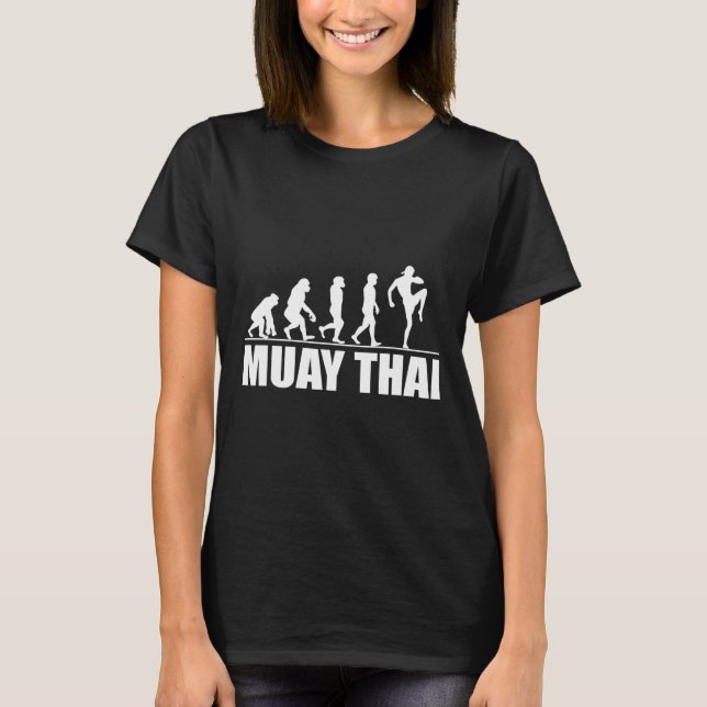 Great Muay Thai Evolution Gift Kickboxing Martial  T-Shirt (Front)