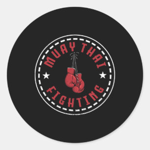 Great Muay Thai Fighting Design Kickboxer Mma Trai Classic Round Sticker