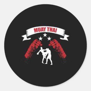 Great Muay Thai Fighting Design Mma Training Kickb Classic Round Sticker