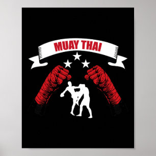 Great Muay Thai Fighting Design Mma Training Kickb Poster