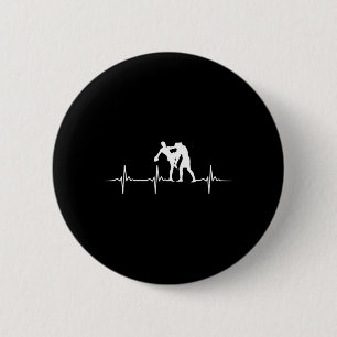 Great Muay Thai Heartbeat Kickboxer Mma Training 6 Cm Round Badge