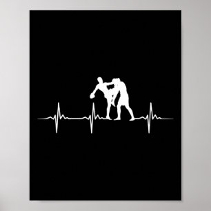 Great Muay Thai Heartbeat Kickboxer Mma Training  Poster