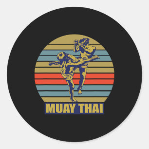 Great Muay Thai Kickboxing Martial Artist Thailand Classic Round Sticker