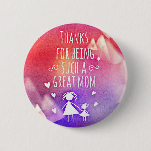 great mum 6 cm round badge