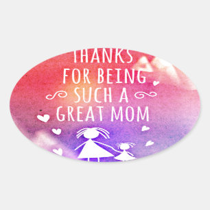 great mum oval sticker