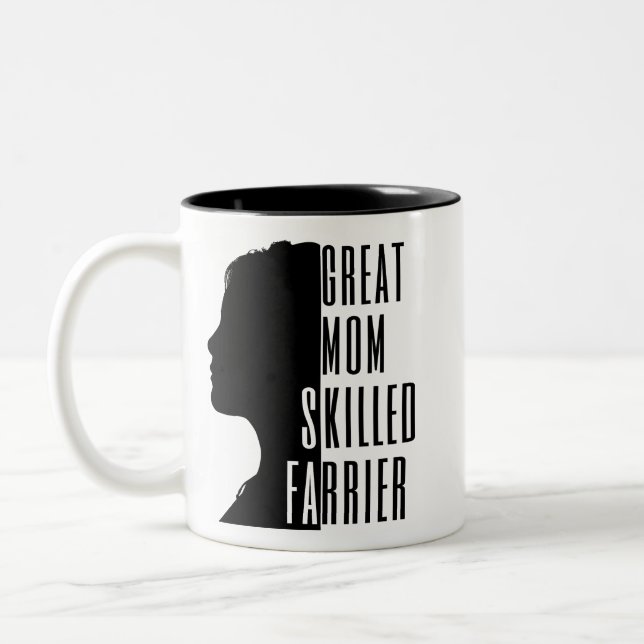 Great Mum Skilled Farrier Unique Gift Two-Tone Coffee Mug (Left)