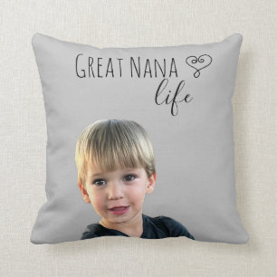 Great Nana Life Photo Template Grandmother Gift Cushion