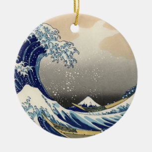Great Nautical Kanagawa Wave of Mt. Fuji Japan Ceramic Ornament