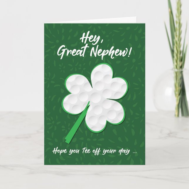 Great Nephew Golf Sports St. Patrick’s Day Card (Front)