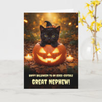 Great Nephew Happy Halloween Black Cat Pumpkin