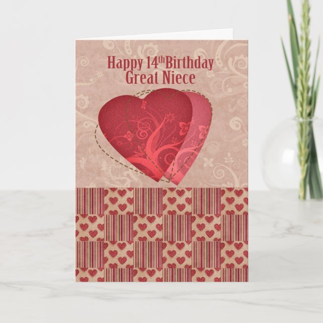 Great Niece 14th Birthday With Country Style Card (Front)