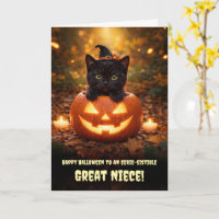 Great Niece Little Black Kitten Cat Halloween Cute