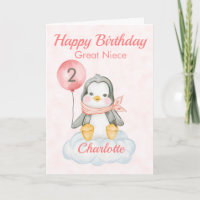 Great Niece Penguin Happy 2nd Birthday