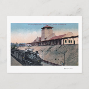 Great Northern Railroad Depot 2 Postcard