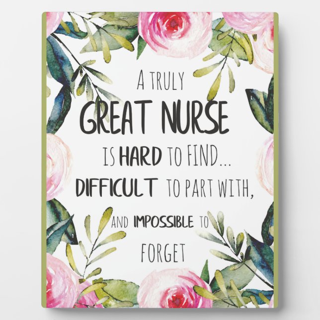 Great Nurse Appreciation Thank you Leaving Gift Plaque (Front)