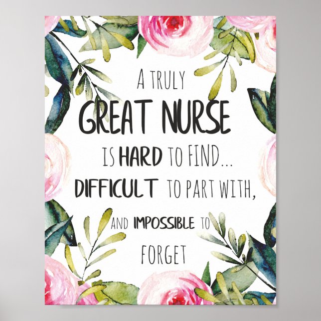 Great Nurse Appreciation Thank you Leaving Gift Poster (Front)