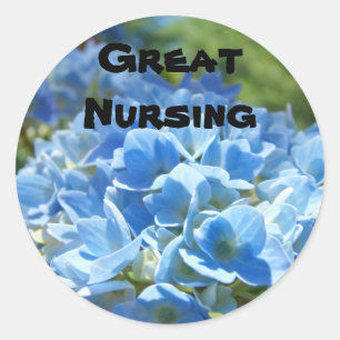 Great Nursing stickers Blue Hydrangea Flowers