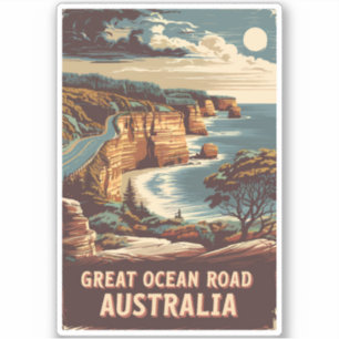 Great Ocean Road Australia Illustration Travel Art