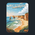 Great Ocean Road Australia Travel Art Vintage Magnet<br><div class="desc">Great Ocean Road vector art design. The Great Ocean Road is an Australian National Heritage stretch of road along the south-eastern coast of Australia between the Victorian cities of Torquay and Allansford.</div>