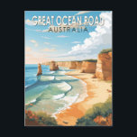 Great Ocean Road Australia Travel Art Vintage Postcard<br><div class="desc">Great Ocean Road vector art design. The Great Ocean Road is an Australian National Heritage stretch of road along the south-eastern coast of Australia between the Victorian cities of Torquay and Allansford.</div>