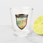 Great Ocean Road Australia Travel Art Vintage Shot Glass<br><div class="desc">Great Ocean Road vector art design. The Great Ocean Road is an Australian National Heritage stretch of road along the south-eastern coast of Australia between the Victorian cities of Torquay and Allansford.</div>