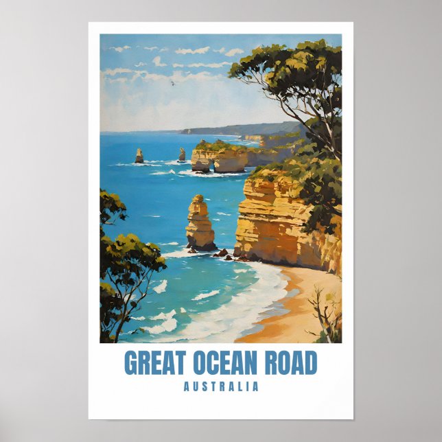 Great Ocean Road Australia Vintage Poster (Front)