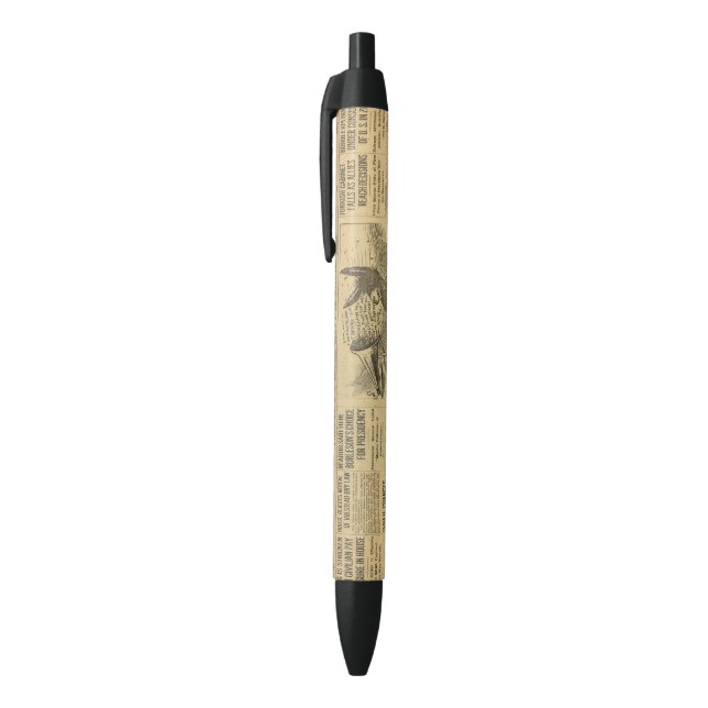 Great Old Newspaper Pen! Black Ink Pen (Top (Vertical))