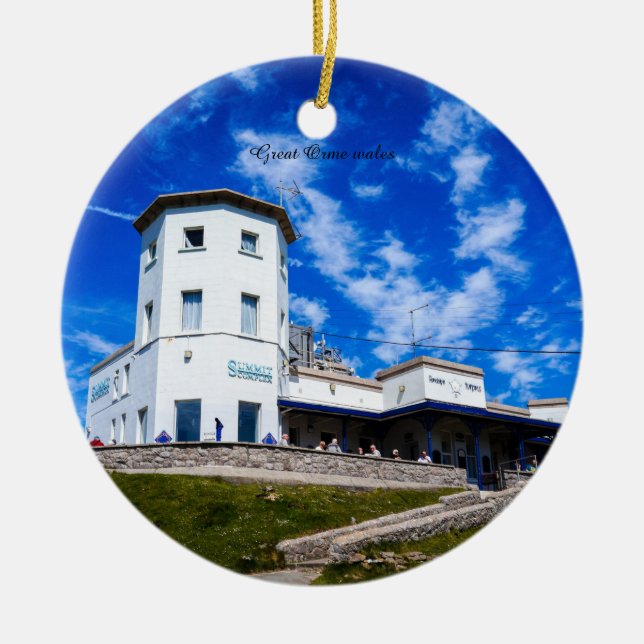 Great Orme wales. Ceramic Tree Decoration (Front)