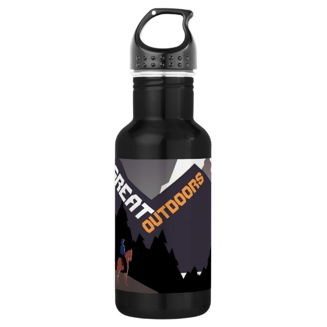 Great Outdoors Retro Montana Travel Advert 532 Ml Water Bottle (Front)