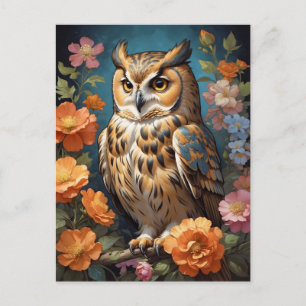 great owl postcard