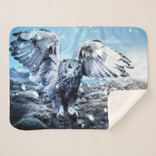 great owl sherpa blanket