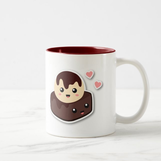 Great pair of Vanilla Ice Cream and Brownie Two-Tone Coffee Mug (Right)