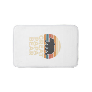Great Papa Bear Retro Sunset Vintage Vector Design Bath Mat