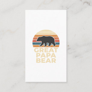 Great Papa Bear Retro Sunset Vintage Vector Design Business Card
