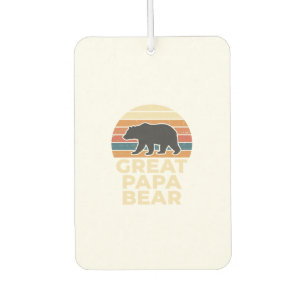 Great Papa Bear Retro Sunset Vintage Vector Design Car Air Freshener