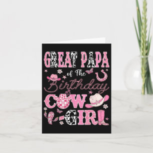 Great Papa Of The Birthday Cowgirl Western Rodeo G Card