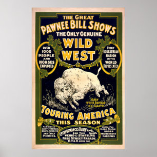 Great Pawnee Bill1903 - Vintage Wild West Poster