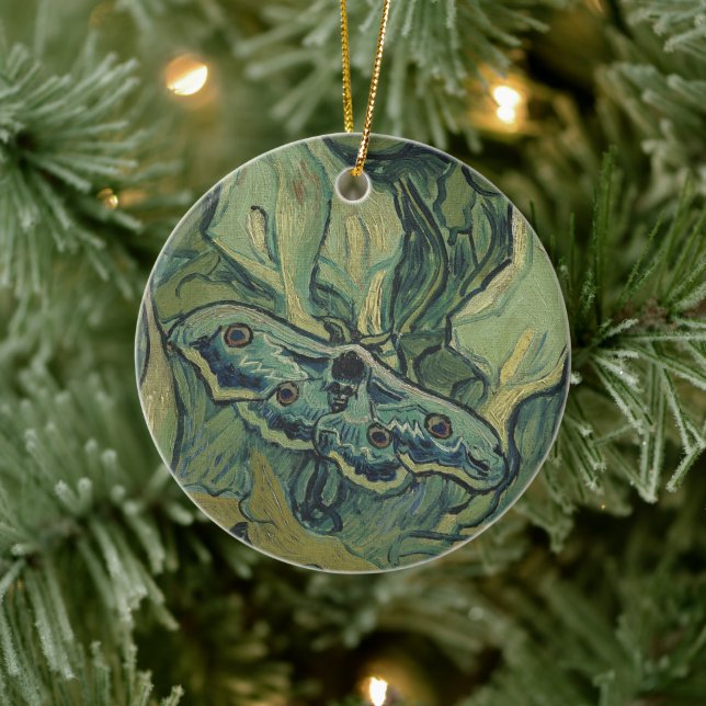 Great Peacock Moth by Vincent van Gogh Ceramic Ornament (Tree)
