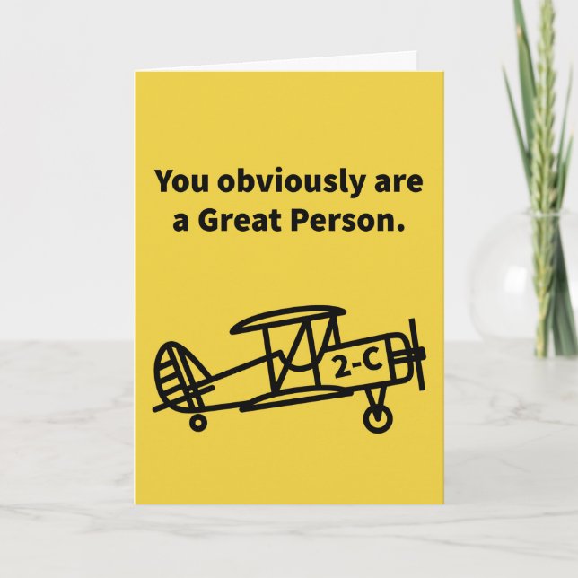 Great Person Plane 2-C Encouragement Card (Front)