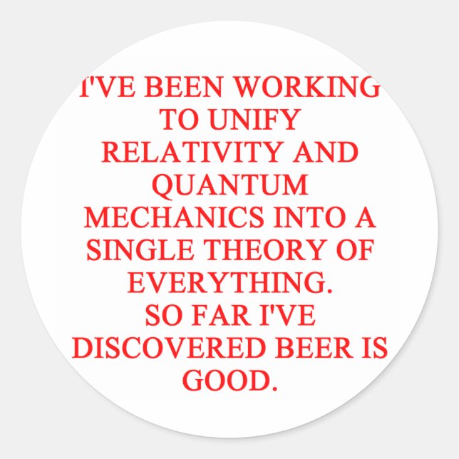 great phisics joke classic round sticker (Front)