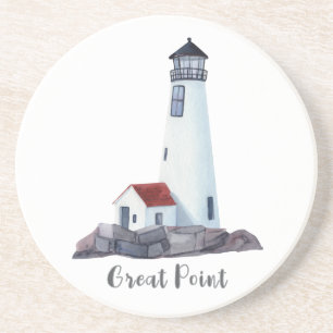 Great Point Lighthouse Nantucket Coaster